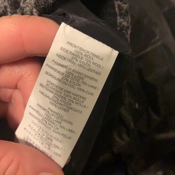 J.Crew Mixed Houndstooth Dress wool leather trim midi career office black gray 0 - Picture 7 of 11